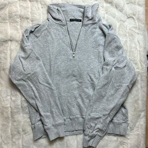 Brandy Melville grey half zip sweater